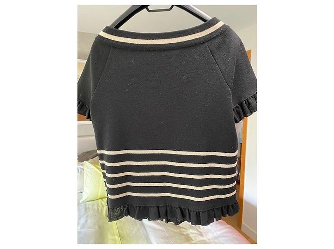 Moschino Weste aus Wolle schwarz und beige - Ansicht 3