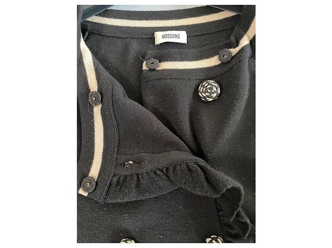 Moschino Weste aus Wolle schwarz und beige - Ansicht 5