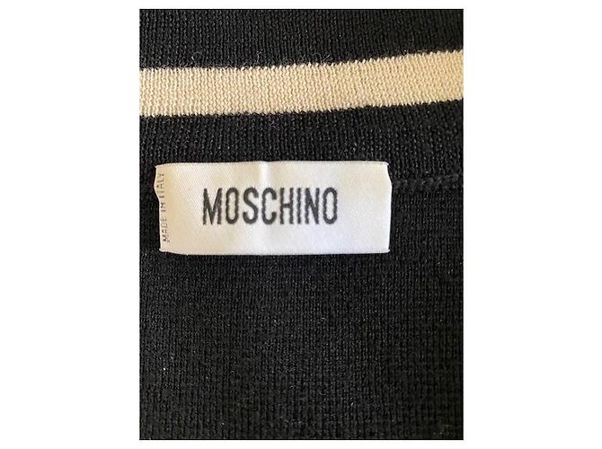 Moschino Weste aus Wolle schwarz und beige - Ansicht 6