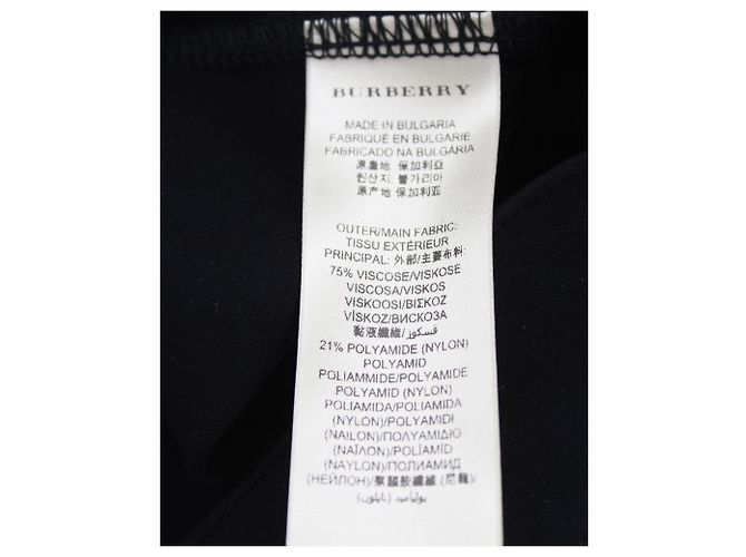 Leggings Burberry con panel lateral de cuero en viscosa negra Negro - vista 5