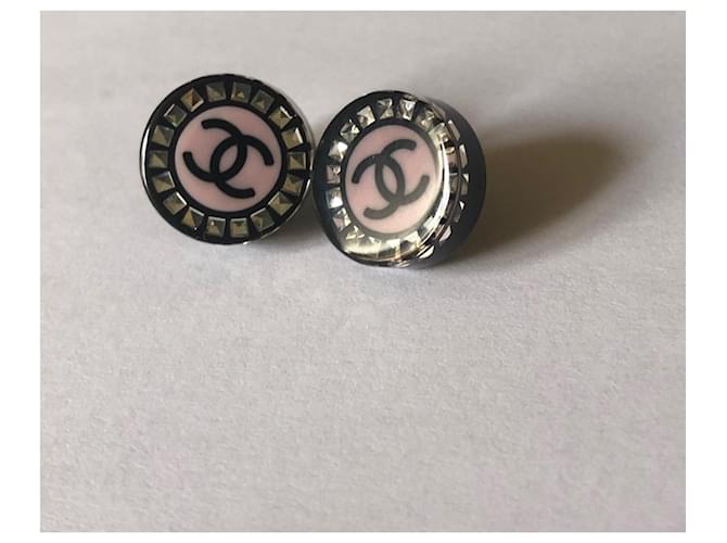 Chanel Aretes Negro Rosa - vista 2