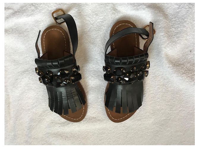 Sandali Marni in pelle nera con cabochon Nero - vista 2