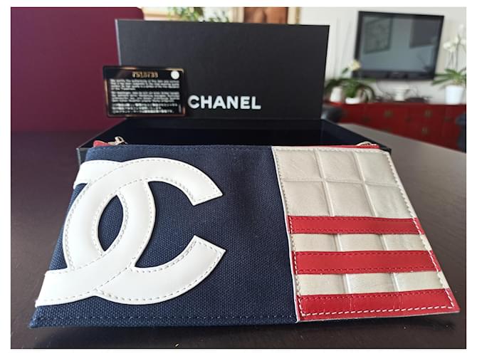 Chanel Vintage American Flag Argento Rosso Blu navy - vista 4