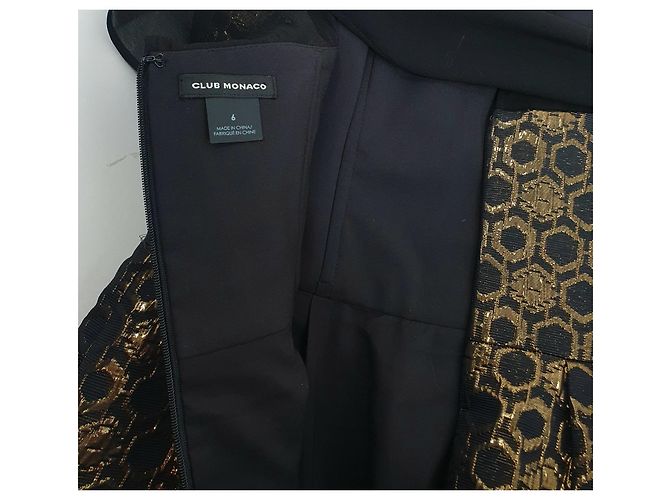 Abito Club Monaco in seta e lana nero e oro Multicolore D'oro - vista 5
