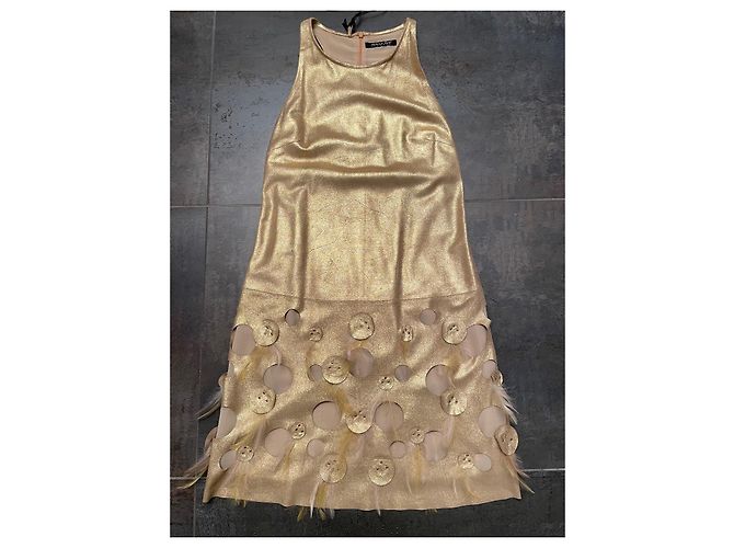 Patrizia Pepe Lederkleid Gold Grösse 40 Golden - Ansicht 2
