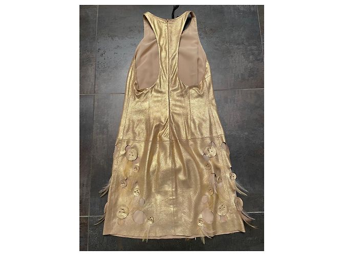 Patrizia Pepe Lederkleid Gold Grösse 40 Golden - Ansicht 3