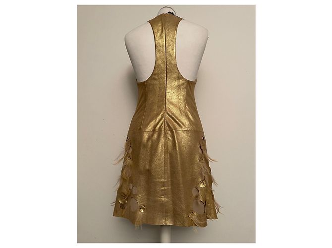 Patrizia Pepe Lederkleid Gold Grösse 40 Golden - Ansicht 7