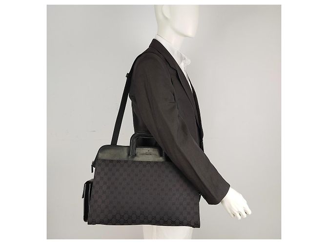 Gucci borsa business con tracolla modello GG - vista 12