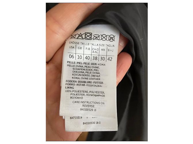 Max & Co Gabardina de cuero auténtico Negro - vista 6
