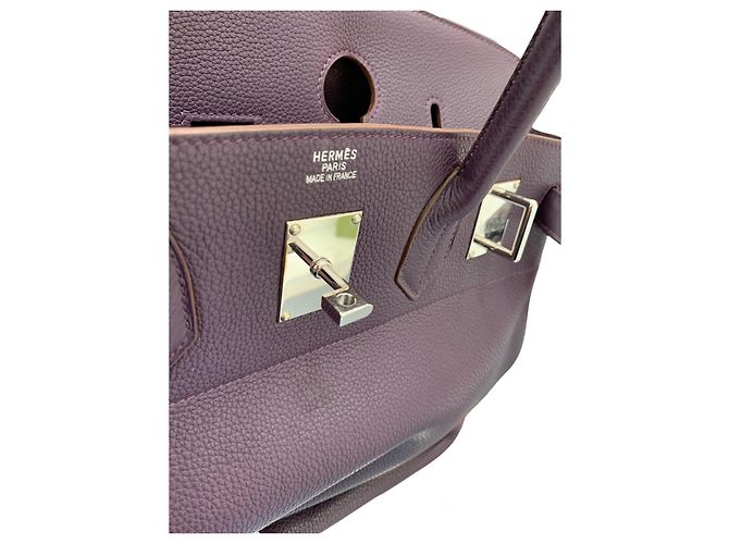 Birkin Hermès Reisetasche Dunkelviolett - Ansicht 14