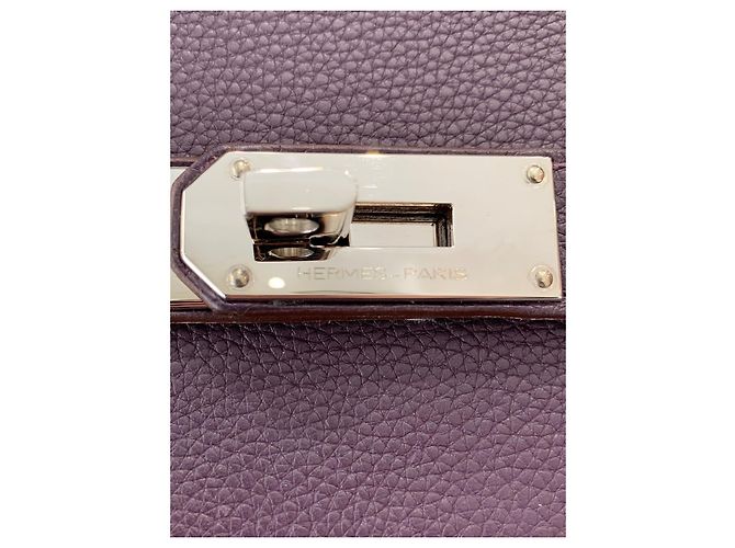 Birkin Hermès Reisetasche Dunkelviolett - Ansicht 8