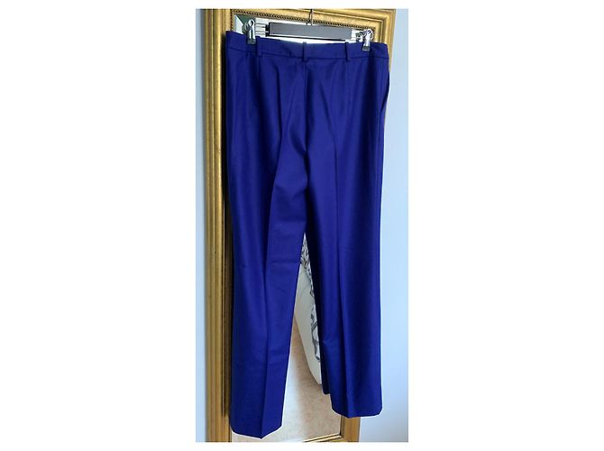 Calça Christian Dior de lã azul elétrico - vista 12
