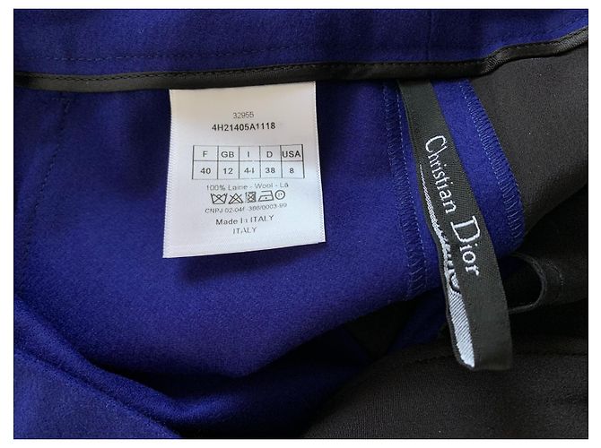 Calça Christian Dior de lã azul elétrico - vista 3