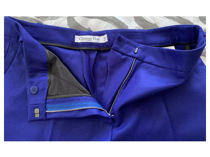 Calça Christian Dior de lã azul elétrico - vista 6