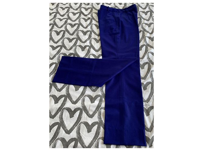 Calça Christian Dior de lã azul elétrico - vista 9