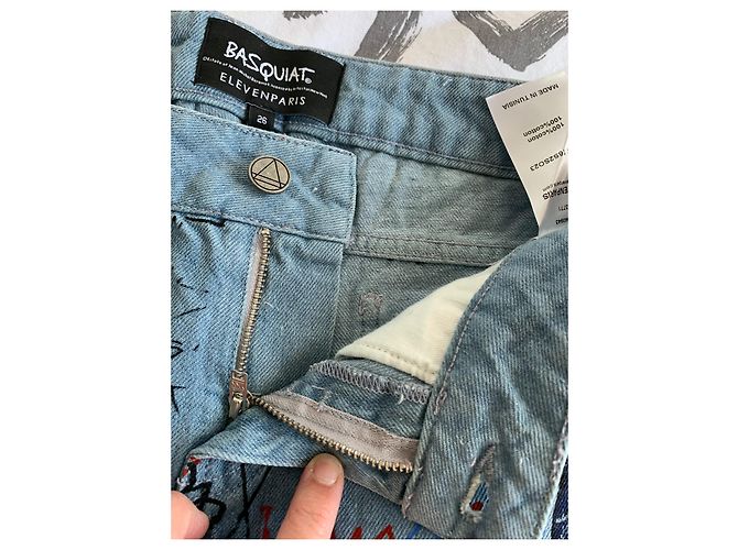 Eleven Paris Jeansshorts Jean-Michel Basquiat Mehrfarben - Ansicht 13