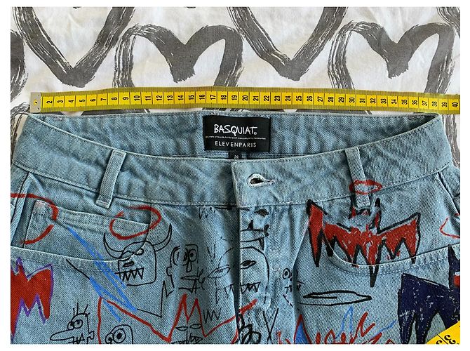 Eleven Paris Jeansshorts Jean-Michel Basquiat Mehrfarben - Ansicht 14