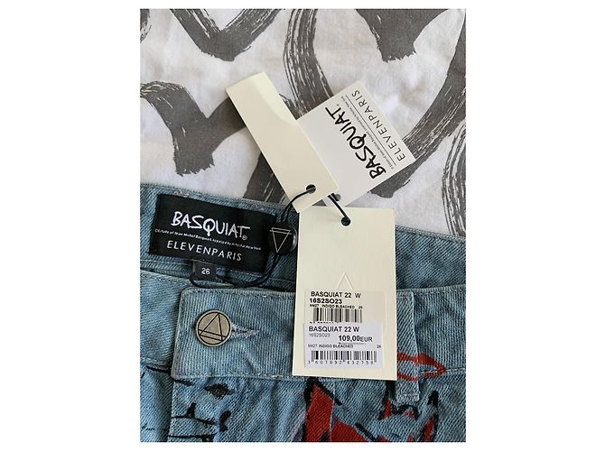 Eleven Paris Jeansshorts Jean-Michel Basquiat Mehrfarben - Ansicht 4