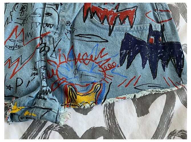 Eleven Paris Jeansshorts Jean-Michel Basquiat Mehrfarben - Ansicht 7