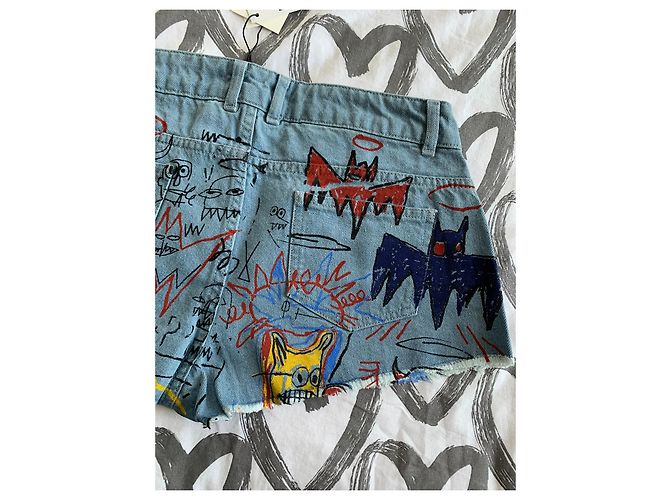 Eleven Paris Jeansshorts Jean-Michel Basquiat Mehrfarben - Ansicht 8