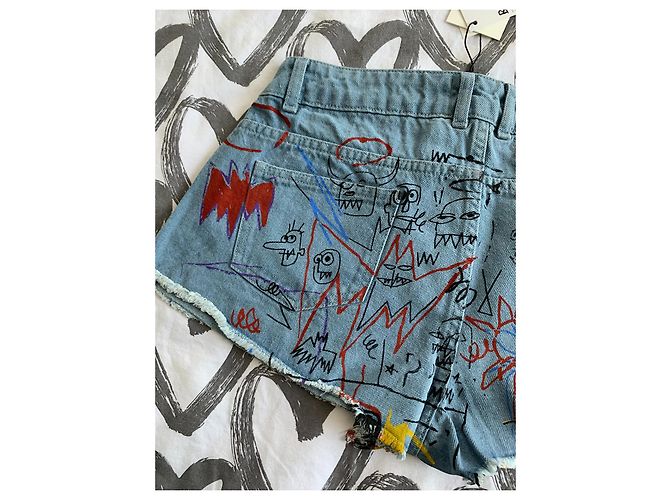 Eleven Paris Jeansshorts Jean-Michel Basquiat Mehrfarben - Ansicht 9