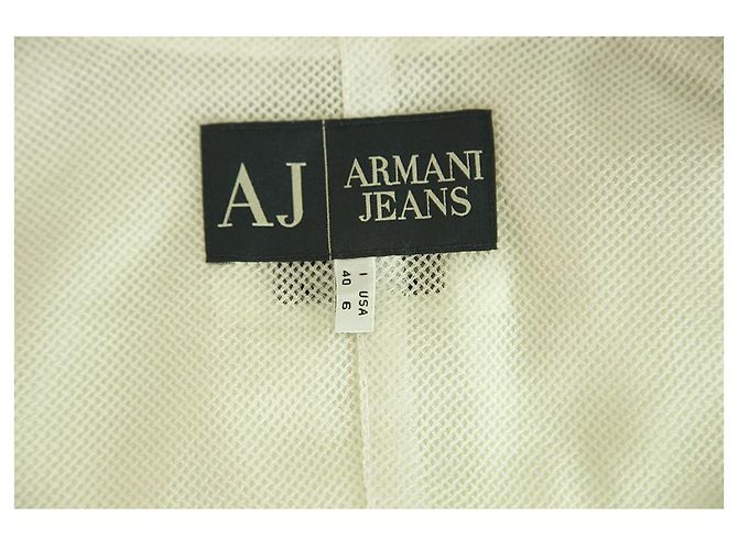 Armani Jeans Weiße Polyamid Leichte Freizeitjacke m. Haube Gr 40 - Ansicht 4