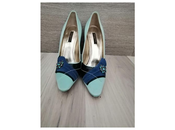 Décolleté Louis Vuitton Satin Celeste 39 Blu chiaro - vista 4