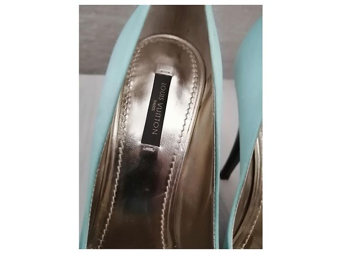Décolleté Louis Vuitton Satin Celeste 39 Blu chiaro - vista 7