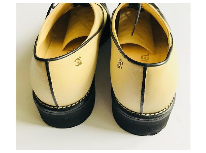 Chanel Derby, Brogues Schwarz Beige - Ansicht 10