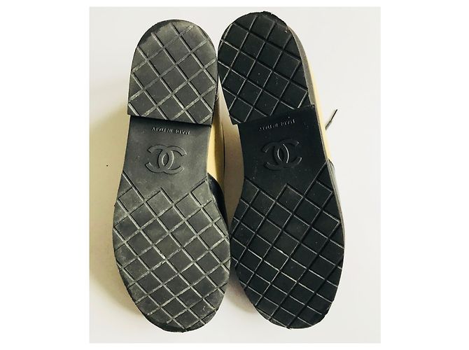 Chanel Derby, Brogues Schwarz Beige - Ansicht 12