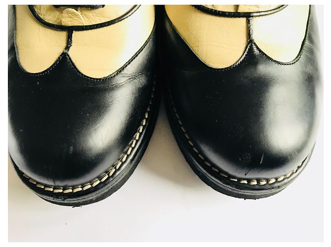 Chanel Derby, Brogues Schwarz Beige - Ansicht 19