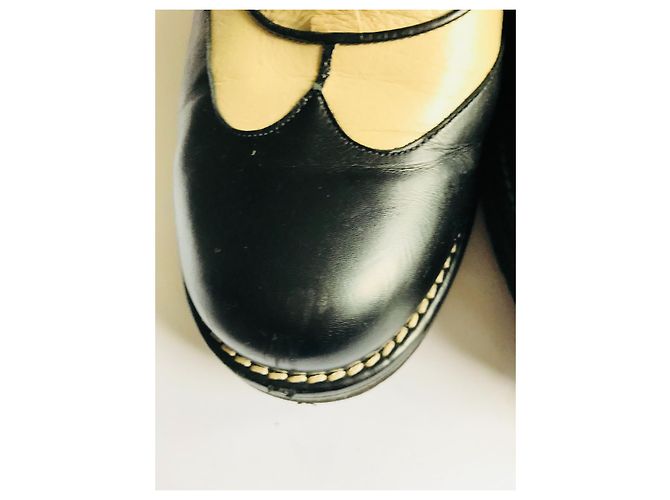 Chanel Derby, Brogues Schwarz Beige - Ansicht 20
