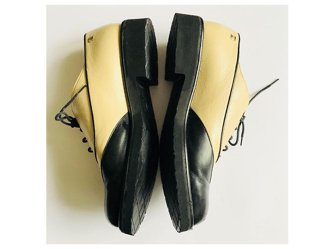 Chanel Derby, Brogues Schwarz Beige - Ansicht 7