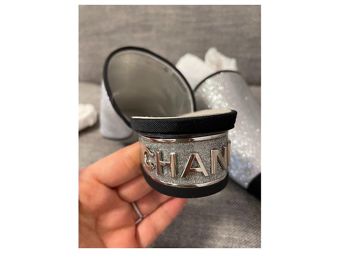 Chanel Pantoletten Stoff Silber Hardware 37 - Ansicht 4
