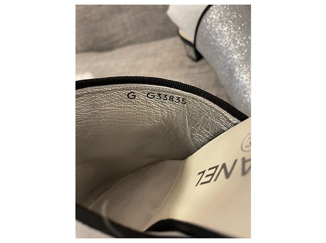 Chanel Pantoletten Stoff Silber Hardware 37 - Ansicht 6