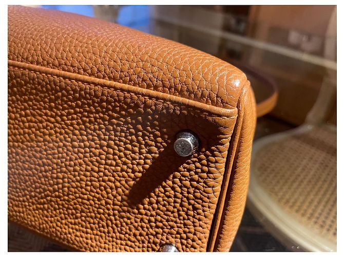 Hermès Kelly 32 pelle oro cm Beige - vista 16