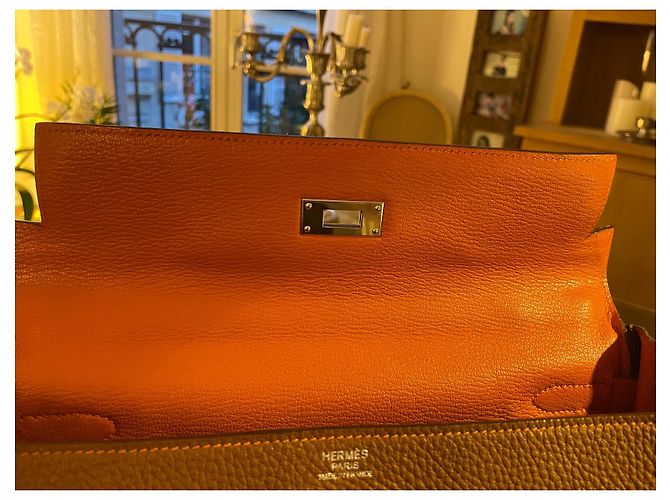 Hermès Kelly 32 pelle oro cm Beige - vista 8