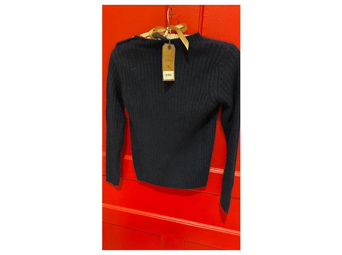 Soeur Pullover Marineblau aus Wolle und Angora 135 cm - Ansicht 3
