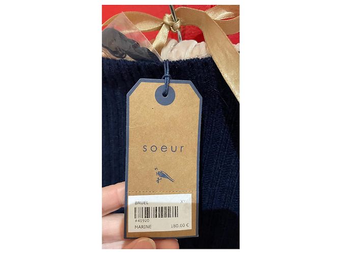 Soeur Pullover Marineblau aus Wolle und Angora 135 cm - Ansicht 4