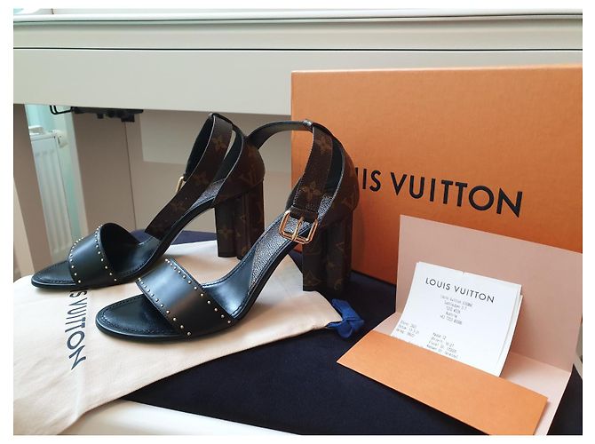 Louis Vuitton SANDALO A SILUETTA Marrone Nero - vista 2
