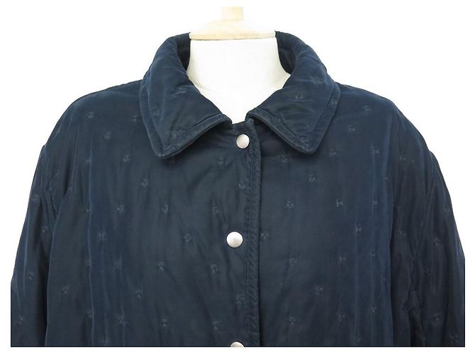 Hermès HERMES COAT QUILTED DOWN COAT XL 46 NAVY BLUE QUILTED JACKET COAT - view 2