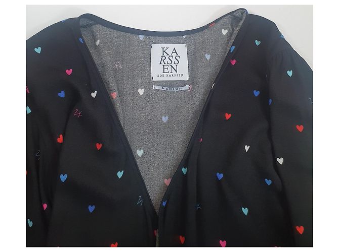 Zoe Karssen Herz Kleid Schwarz Viscose Mehrfarben - Ansicht 5