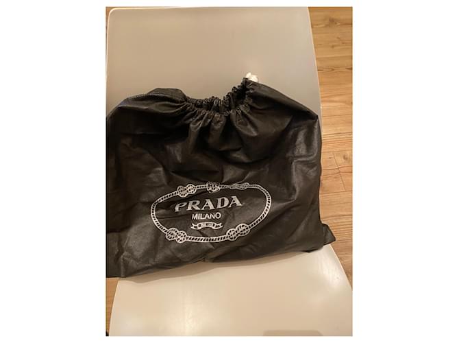 Prada Hobo logo python tote bag Brown Beige - view 6