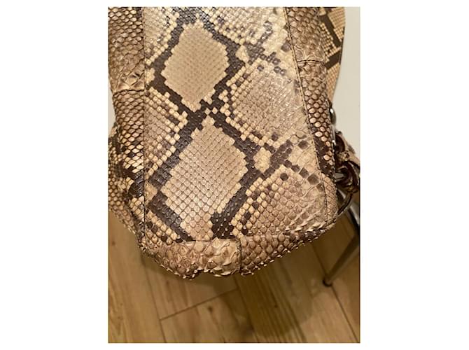 Prada Hobo logo python tote bag Brown Beige - view 9
