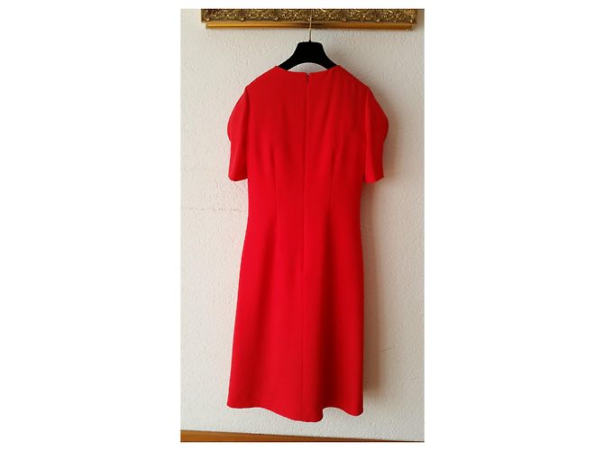 GIVENCHY SCHLÜMPFE KURZARM MIDI AUSGESTELLTES KLEID Koralle - Ansicht 3