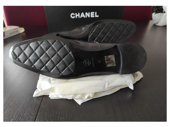 Chaussures à lacets classiques Chanel Noir Marron foncé - vue 2