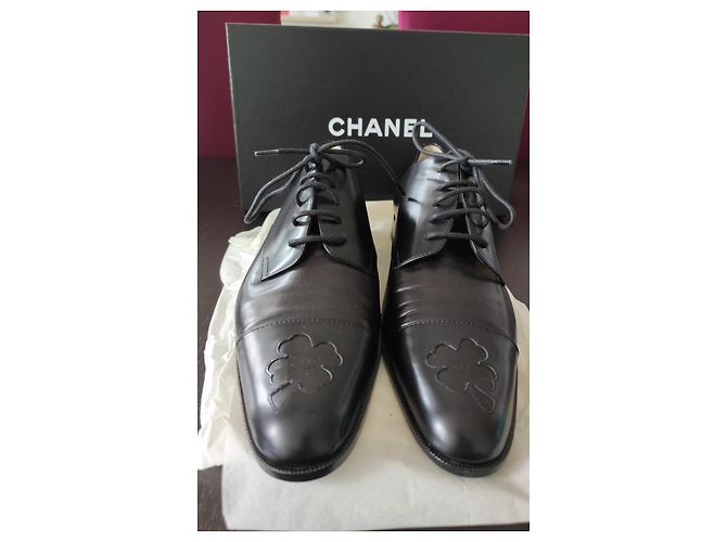 Chaussures à lacets classiques Chanel Noir Marron foncé - vue 5
