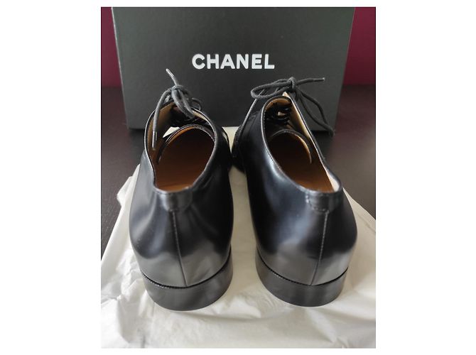 Chaussures à lacets classiques Chanel Noir Marron foncé - vue 6