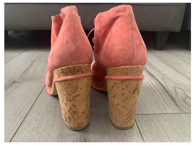 Stivaletti Chanel Suede Rosa Salmone CC - vista 4