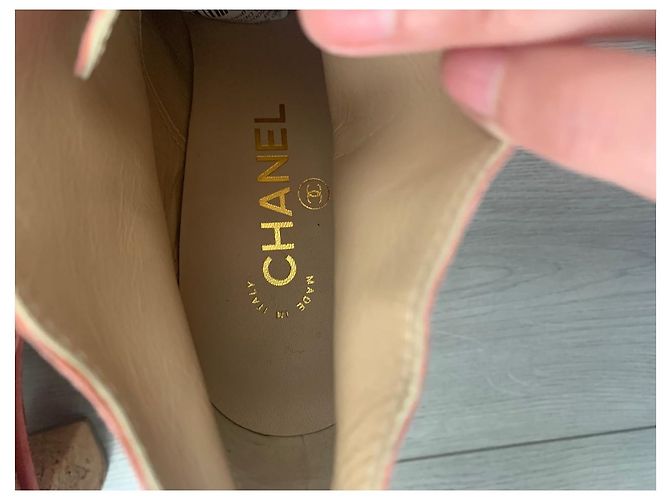 Stivaletti Chanel Suede Rosa Salmone CC - vista 6